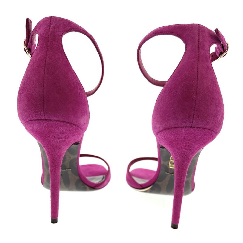 Dolce & Gabbana Fuchsia Suede Stiletto Sandals with Ankle Strap
-EU39 - Picture 3 of 4